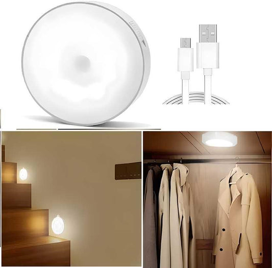Motion Sensor Light for Home with USB Charging Wireless Self Adhesive LED Night Light (Pack Of 3)