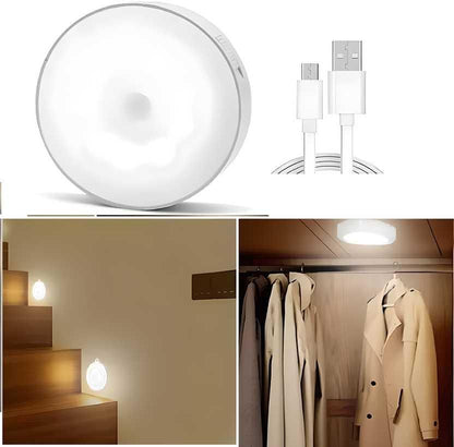 Motion Sensor Light for Home with USB Charging Wireless Self Adhesive LED Night Light (Pack Of 3)