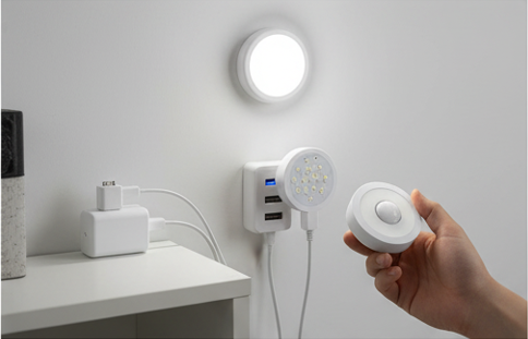 Motion Sensor Light for Home with USB Charging Wireless Self Adhesive LED Night Light (Pack Of 3)